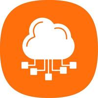 Cloud Server Glyph Curve Icon vector