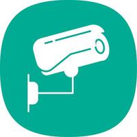 Security Camera Glyph Curve Icon vector