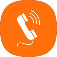 Phone Call Glyph Curve Icon vector
