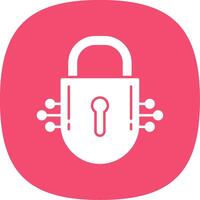 Lock Glyph Curve Icon vector