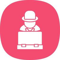 Hacker Glyph Curve Icon vector