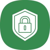 Lock Glyph Curve Icon vector