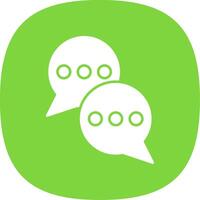 Messages Glyph Curve Icon vector