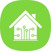 Smart Home Glyph Curve Icon vector