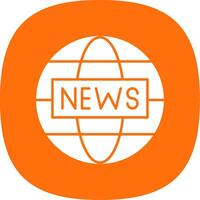 Noticias reporte glifo curva icono vector