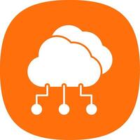 Cloud Computing Glyph Curve Icon vector