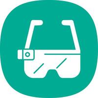 Ar Glasses Glyph Curve Icon vector