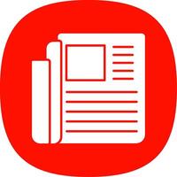 Newspaper Glyph Curve Icon vector