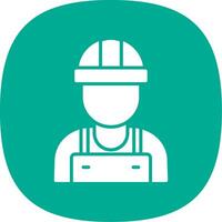 Worker Glyph Curve Icon vector