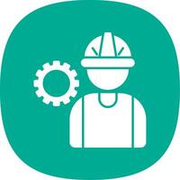 Worker Glyph Curve Icon vector