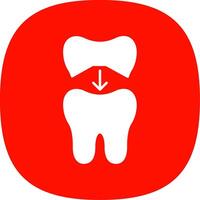 Tooth Cap Glyph Curve Icon vector