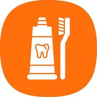 Toothpaste Glyph Curve Icon vector