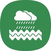 Rain Glyph Curve Icon vector