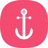 Anchor Glyph Curve Icon vector