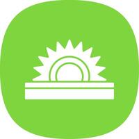 Circular Saw Glyph Curve Icon vector