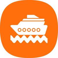 Cruise Ship Glyph Curve Icon vector