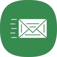 Mail Glyph Curve Icon vector