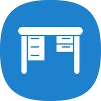 Office Desk Glyph Curve Icon vector