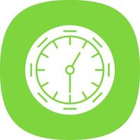 Wall Clock Glyph Curve Icon vector