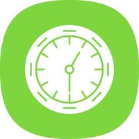 Wall Clock Glyph Curve Icon vector