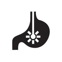 Endoscopy or gastroscopy process single black glyph icon. isolated on white background. vector