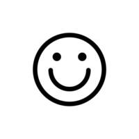 Single smile icon. Happy face symbol. black line icon isolated on white background. vector