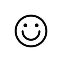 Single smile icon. Happy face symbol. black line icon isolated on white background. vector