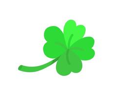 Four Leaf Clover. Flat illustration isolated on white background. vector