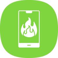 Flame Glyph Curve Icon vector