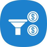 Sales Funnel Glyph Curve Icon vector