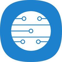 Mars Glyph Curve Icon vector