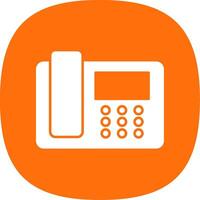 Telephone Glyph Curve Icon vector