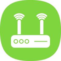 Modem Glyph Curve Icon vector