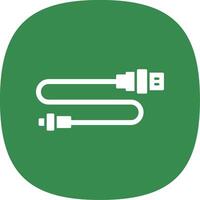 Usb Connector Glyph Curve Icon vector