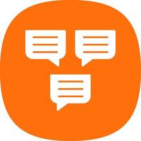 Chat Glyph Curve Icon vector