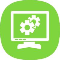 Setting Glyph Curve Icon vector