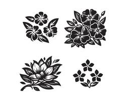 Magnolia flowers silhouette icon graphic logo design vector