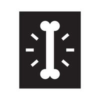X-ray photograph of human bone. X-ray glyph icon. Flat illustration isolated on white background. vector