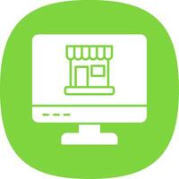 Online Shopping Glyph Curve Icon vector