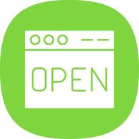 Open Glyph Curve Icon vector