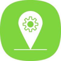 Localization Glyph Curve Icon vector