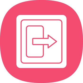 Log Out Glyph Curve Icon vector