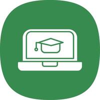 Online Learning Glyph Curve Icon vector