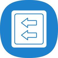 Fast Backward Glyph Curve Icon vector