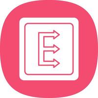 Three Arrows Glyph Curve Icon vector
