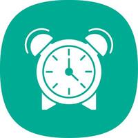 alarma glifo curva icono vector