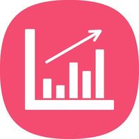 Bar Chart Glyph Curve Icon vector