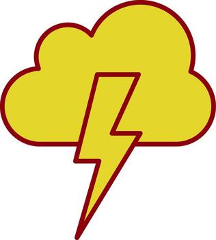 Lightning Line Two Color Icon vector