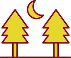 Pine tree Line Two Color Icon vector