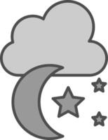 Moon Line Two Color Icon vector